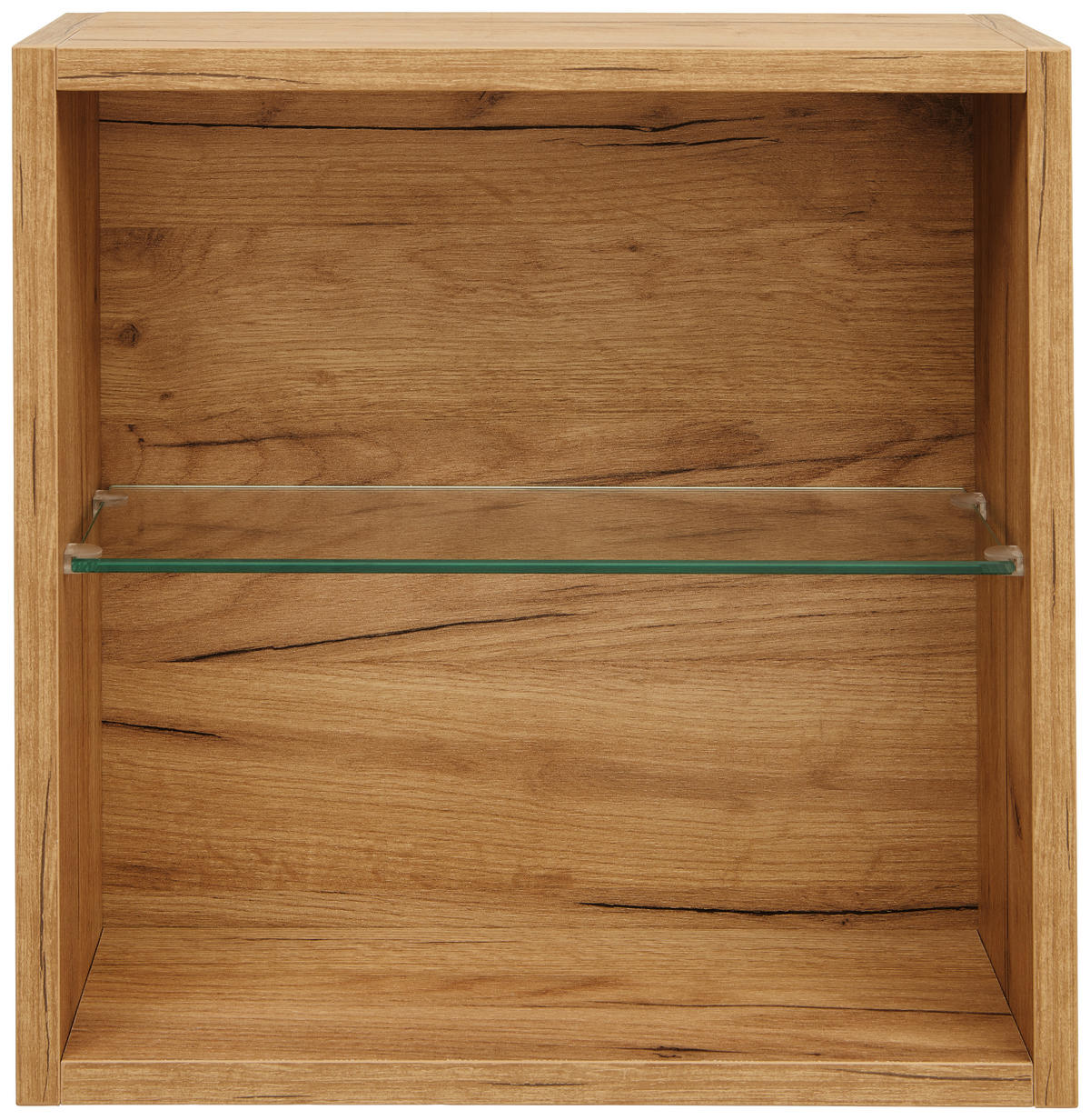 BADEZIMMERREGAL 45/45/18,8 cm  - Eichefarben, Design, Glas/Holz (45/45/18,8cm) - Dieter Knoll