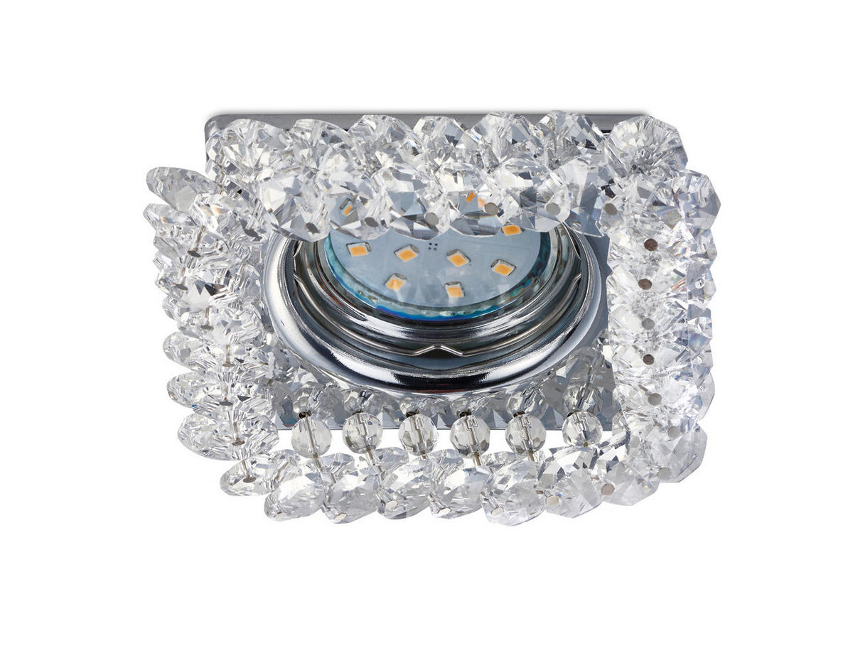 EINBAUSPOT 10,0/10,0/9,5 cm   - Chromfarben, KONVENTIONELL, Glas/Metall (10,0/10,0/9,5cm) - Trio Leuchten