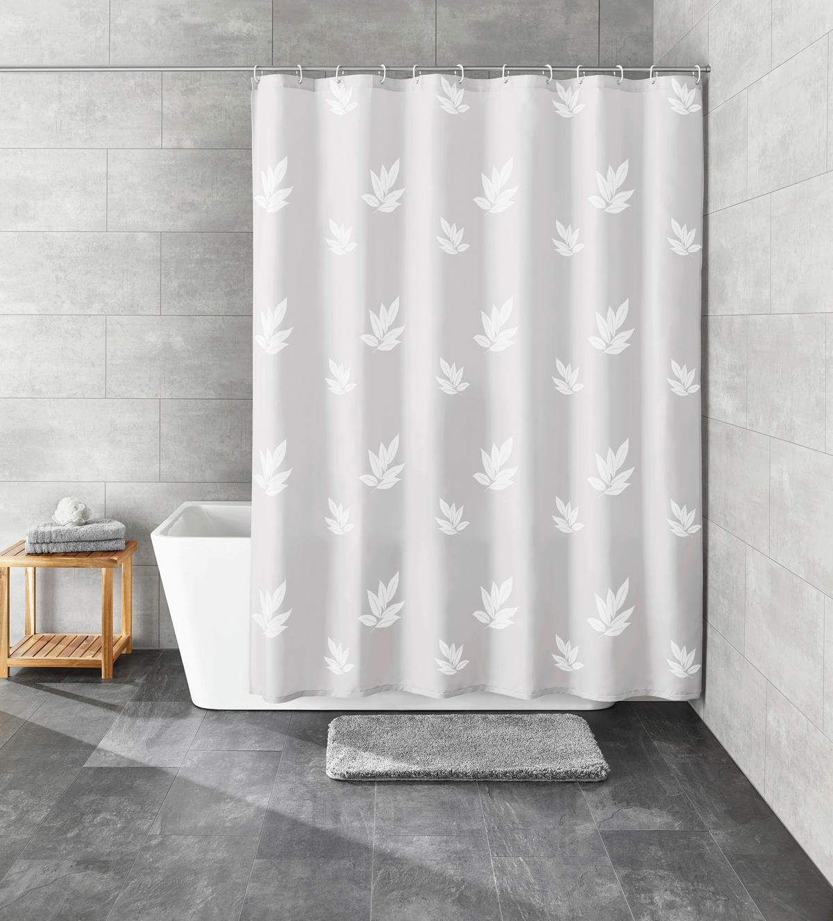 DUSCHVORHANG 180/200 cm  - Weiß, KONVENTIONELL, Textil (180/200cm) - Kleine Wolke
