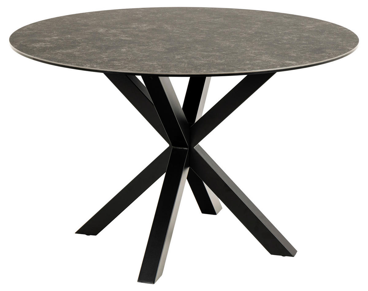 STOL ZA BLAGOVAONICU  crna  keramika      - crna, Moderno, metal/keramika (119/119/75,5cm) - MID.YOU
