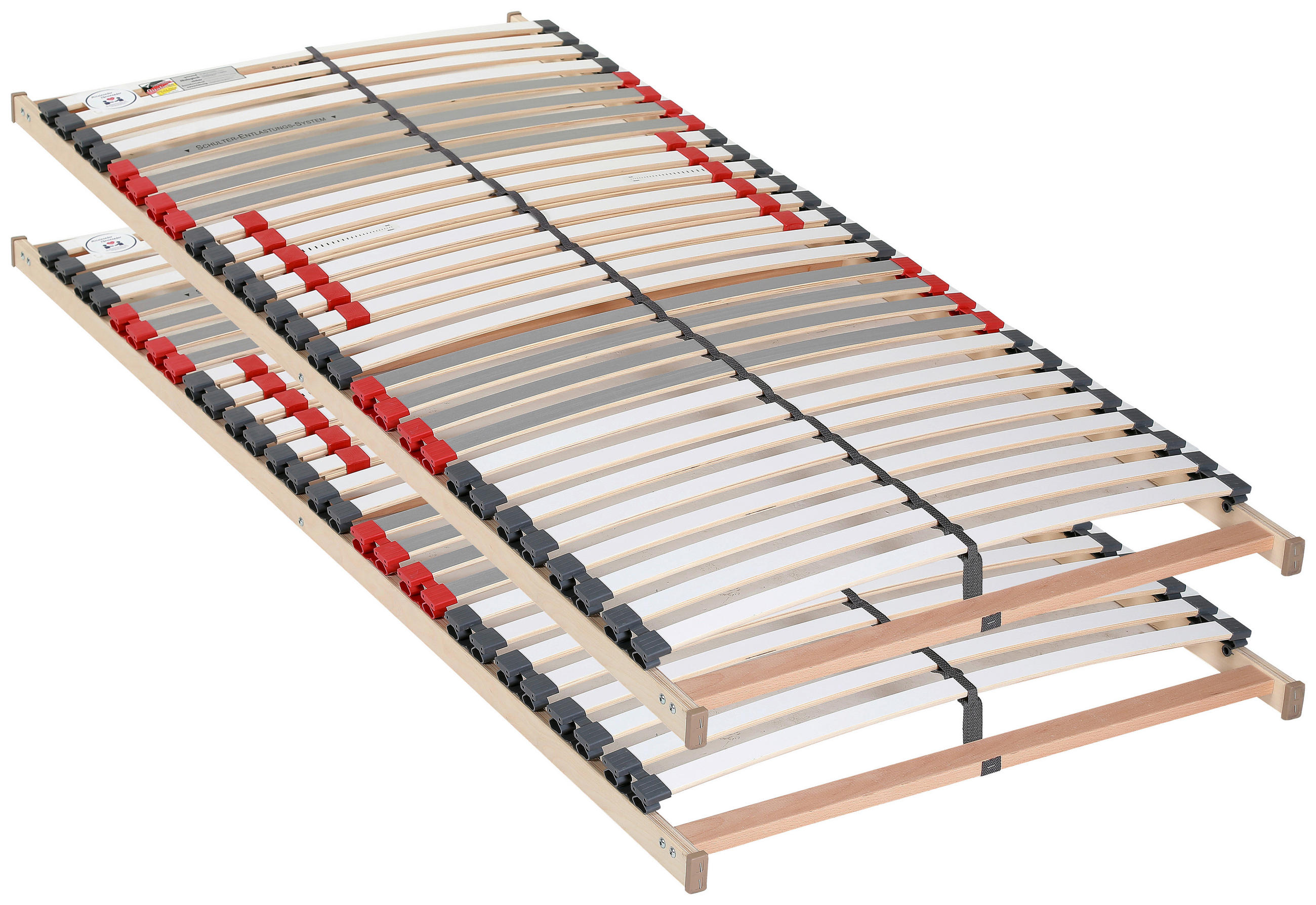 LATTENROSTSET 160/200 cm Birke, Buche  - Naturfarben/Weiß, Basics, Holz/Kunststoff (160/200cm) - Visionight