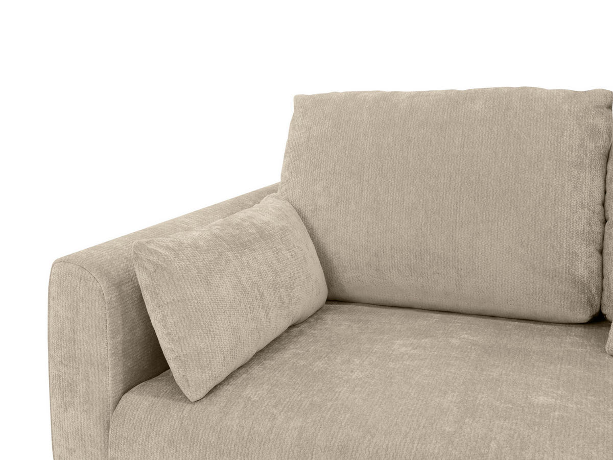 SCHLAFSOFA Chenille Beige  - Beige/Schwarz, KONVENTIONELL, Kunststoff/Textil (161/90/108cm) - Carryhome