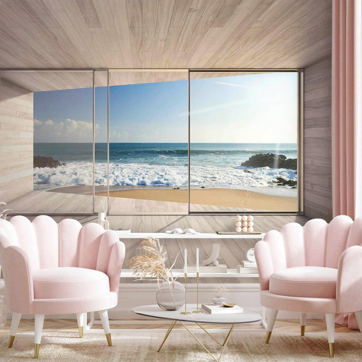 FOTOTAPETE  - Beige/Hellblau, LIFESTYLE, Textil (250/175cm) - artgeist