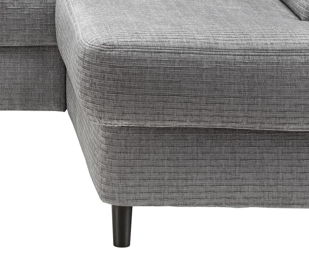 ECKSOFA in Mikrofaser Grau  - Weiss/Schwarz, Modern, Holz/Textil (266/190cm) - Livetastic