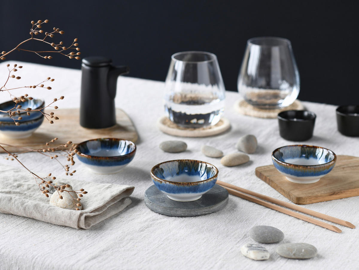 DIPSCHALENSET Keramik Steinzeug  - Graublau/Weiß, Design, Keramik - Creatable