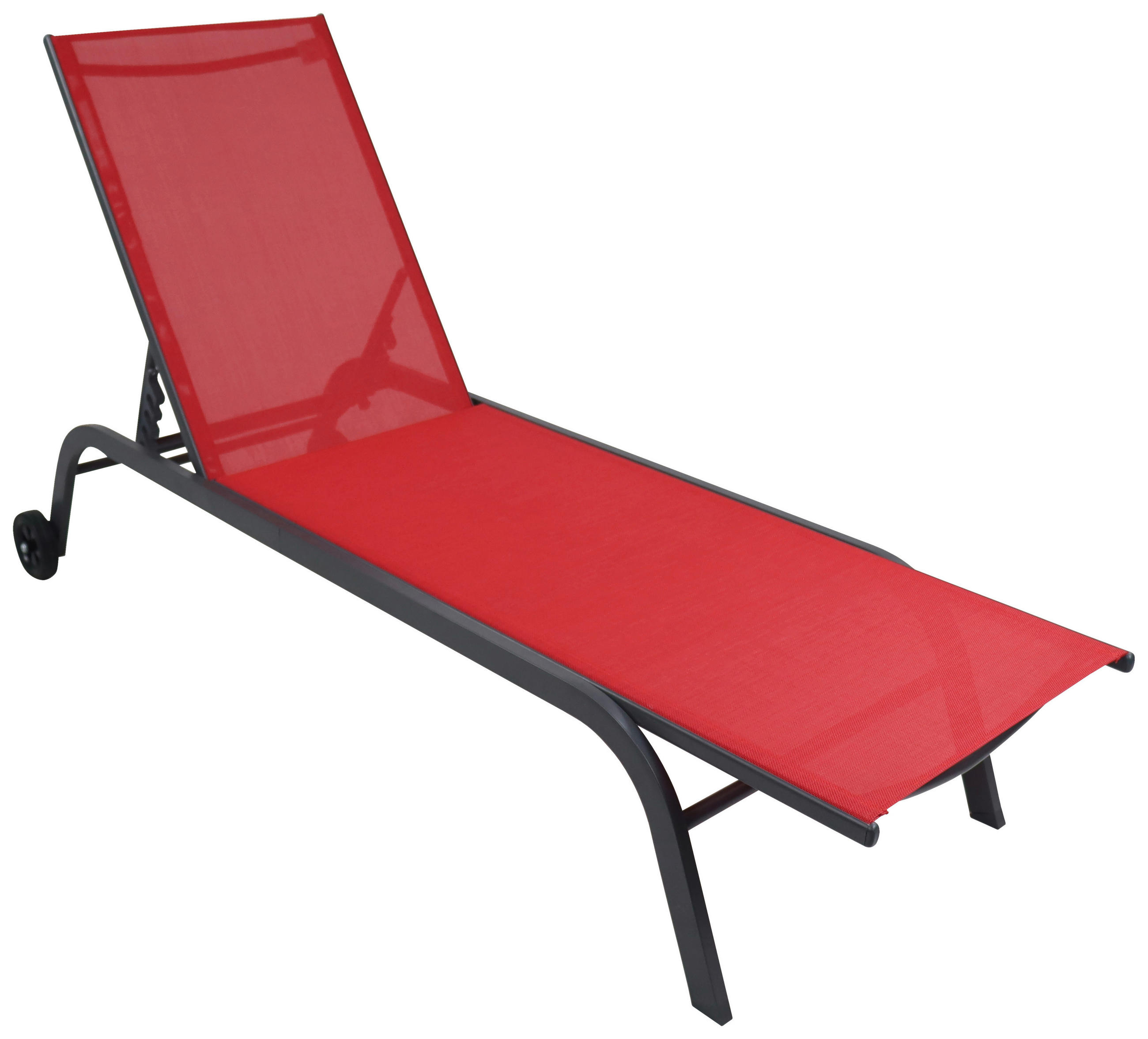 GARTENLIEGE 32/58/192 cm  - Rot, MODERN, Kunststoff/Textil (32/58/192cm) - Ambia Garden