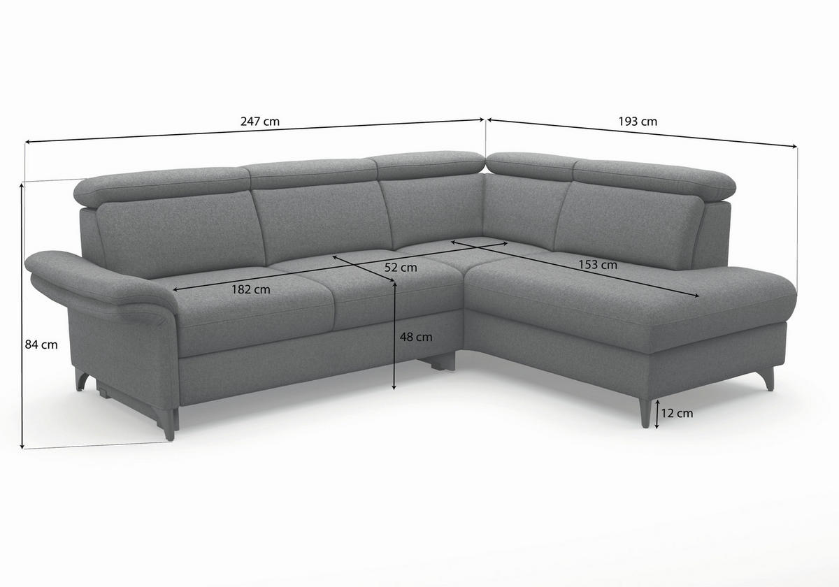 ECKSOFA GLENDALE E Creme Flachgewebe  - Eichefarben/Creme, KONVENTIONELL, Holz/Textil (247/193cm) - Sit & More