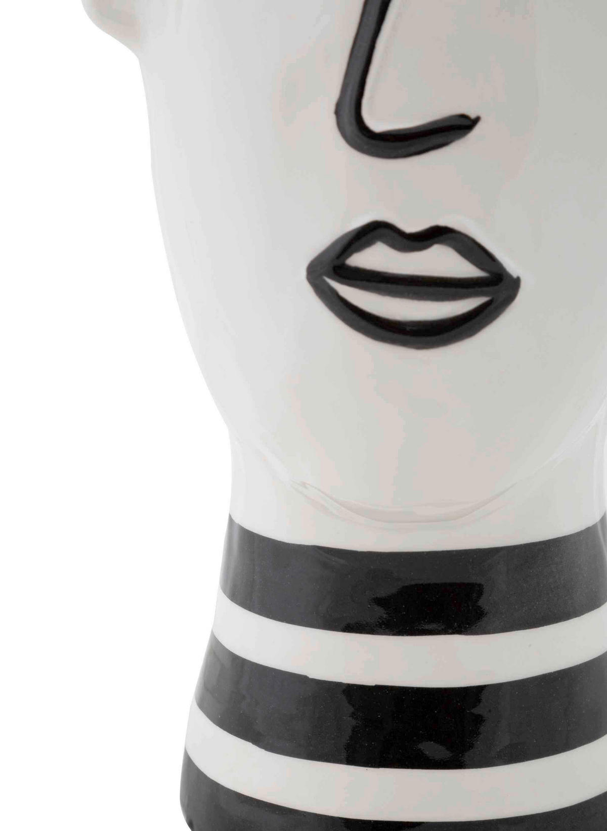 Vase Face  - Schwarz/Weiß, Basics, Keramik (13.2/26.3/11.8cm)