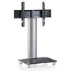 TV-Rack in Schwarz/Silberfarbe - Silberfarben/Schwarz, Konventionell, Glas/Metall (60/100/44cm) - MID.YOU