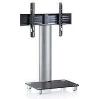 TV-Rack in Schwarz/Silberfarbe - Silberfarben/Schwarz, Konventionell, Glas/Metall (60/100/44cm) - MID.YOU
