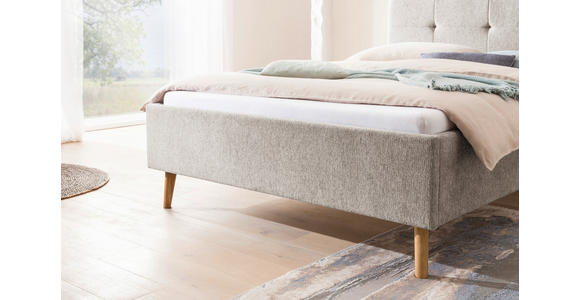 POLSTERBETT Taupe 140/200 cm - Taupe/Eichefarben, Basics, Holz/Textil (140/200cm) - Xora