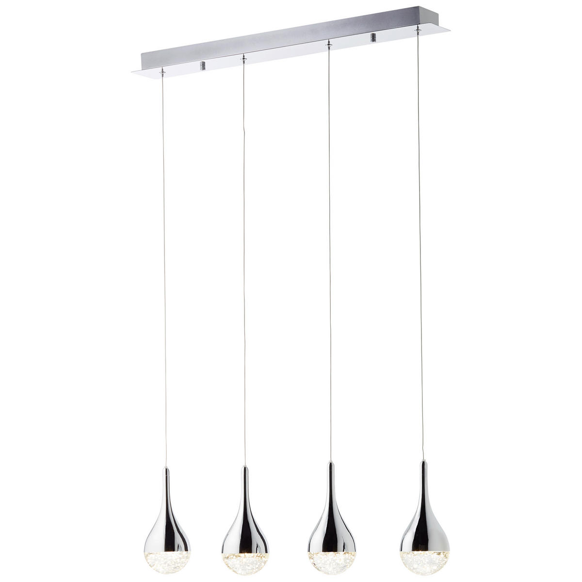 LED-HÄNGELEUCHTE 70/9/114,50 cm  - Chromfarben, Design, Glas/Metall (70/9/114,50cm) - Brilliant