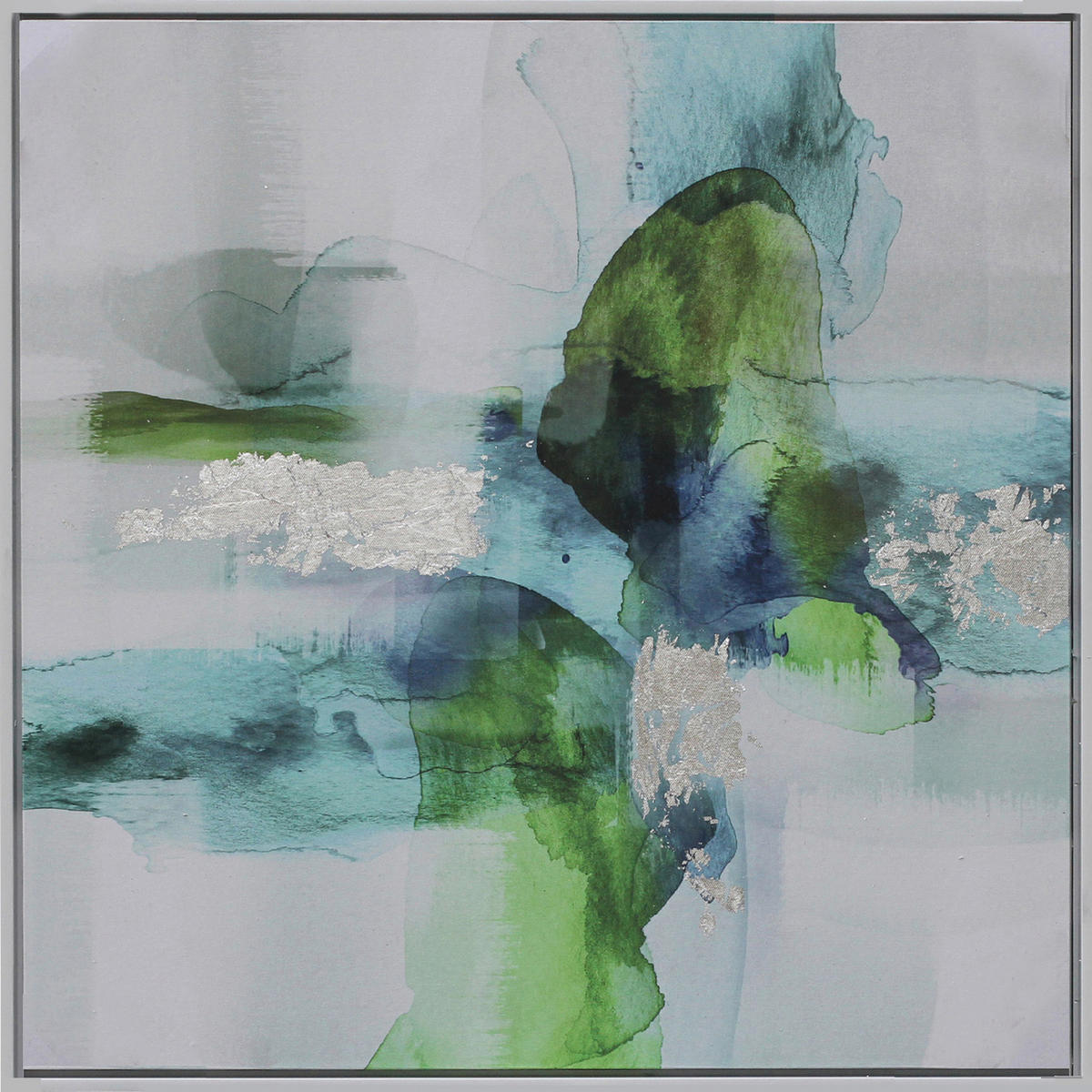 OLJNA SLIKA  55/55 cm   - bela/večbarvno, Basics, umetna masa/tekstil (55/55cm) - Monee