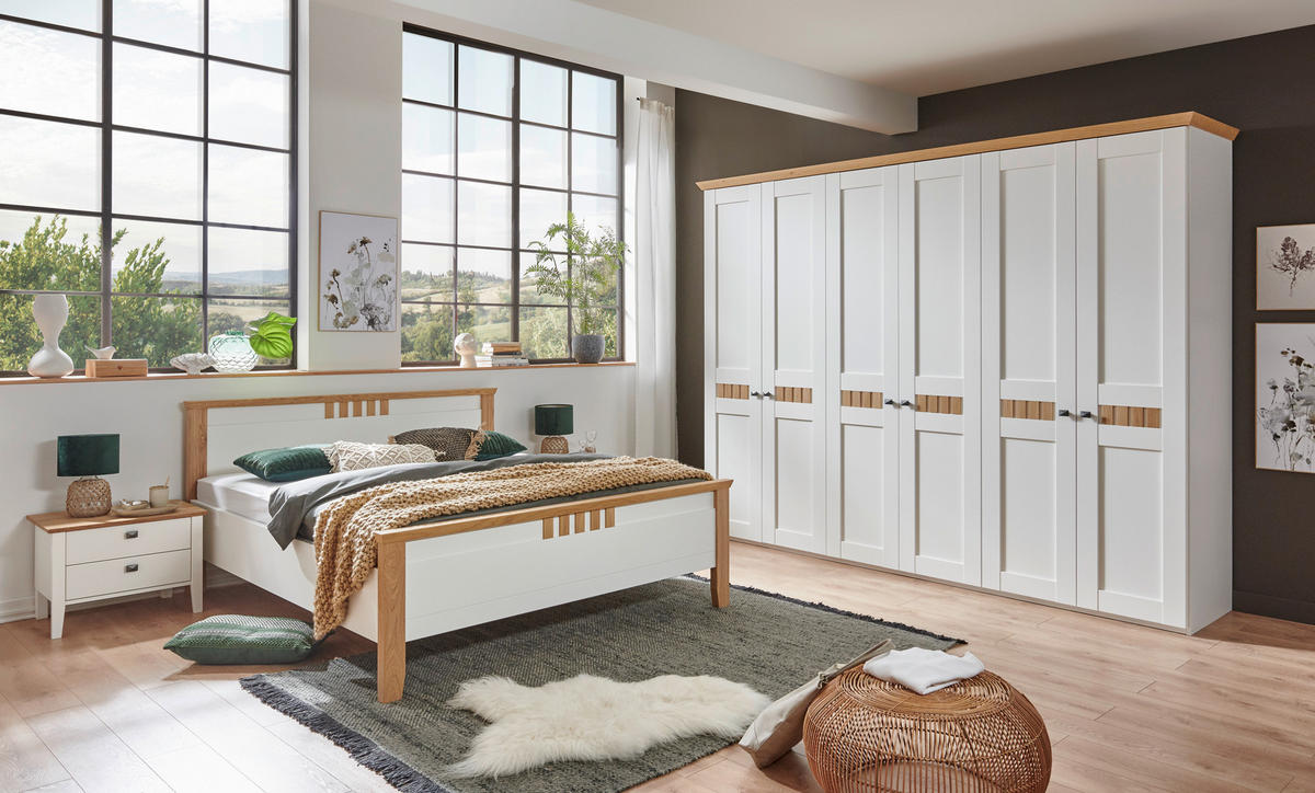 DREHTÜRENSCHRANK 300/229,4/60 cm 6-türig Weiß, Wildeiche  - Wildeiche/Weiß, LIFESTYLE, Holz/Holzwerkstoff (300/229,4/60cm) - Landscape
