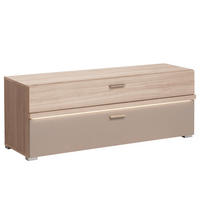 GARDEROBENBANK  in 120/45/38 cm  - Chromfarben/Eichefarben, Design, Holzwerkstoff/Kunststoff (120/45/38cm) - Voleo