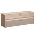 GARDEROBENBANK in 120/45/38 cm - Chromfarben/Eichefarben, Design, Kunststoff (120/45/38cm) - Voleo