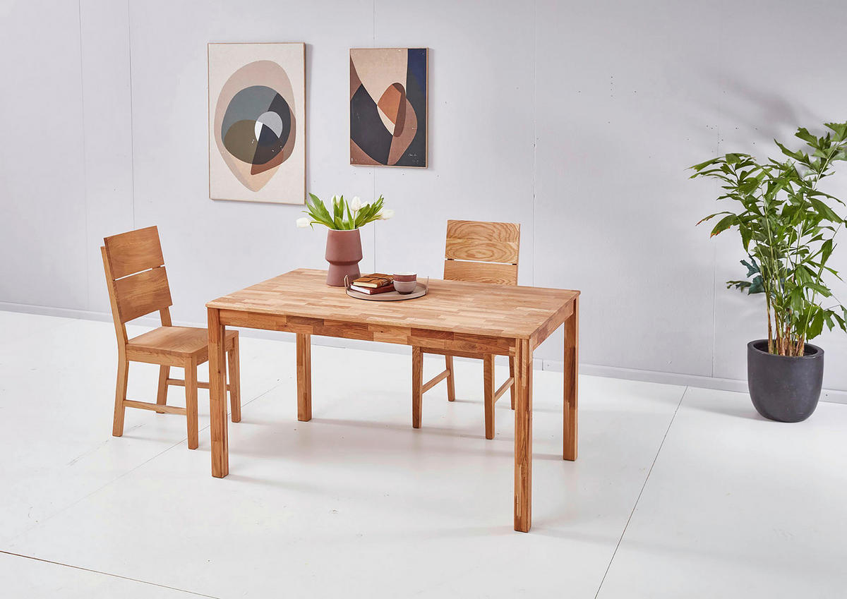 JEDILNA MIZA, hrast barve hrasta  - barve hrasta, Konvencionalno, les (140/74/80cm) - Carryhome