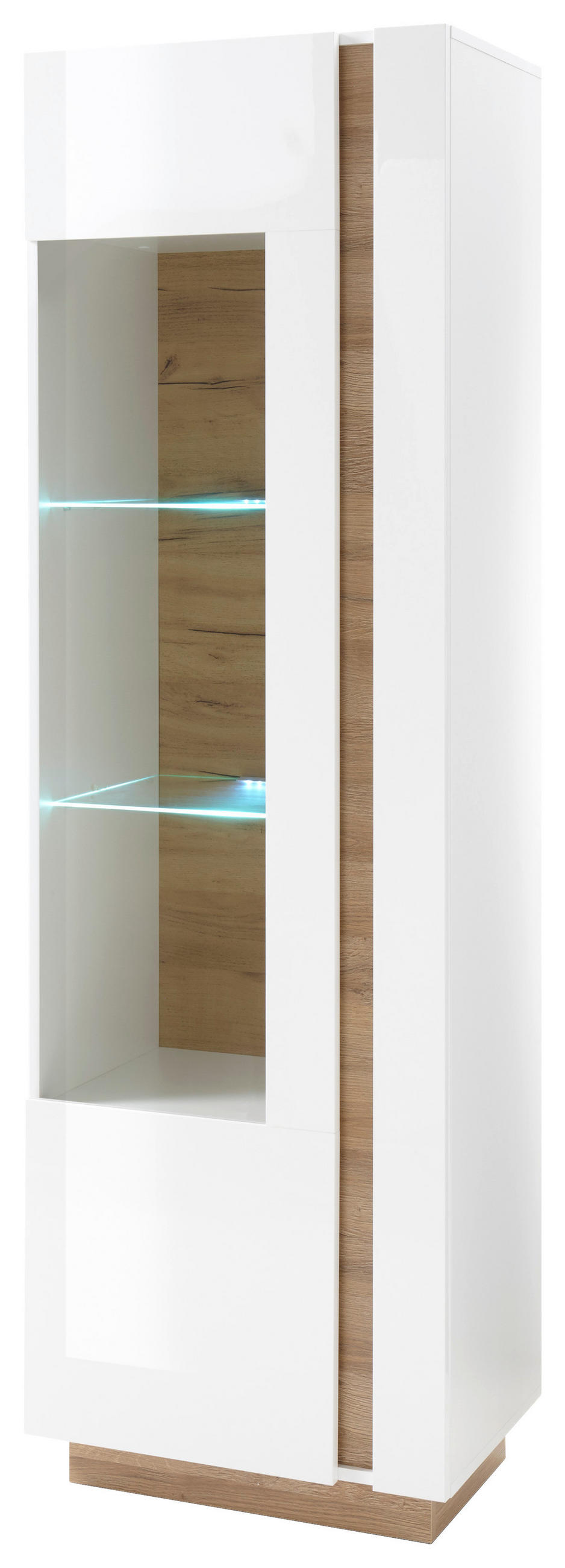 VITRINE in Eichefarben, Weiß  - Eichefarben/Weiß, Design, Glas/Holzwerkstoff (60/194/40cm) - MID.YOU