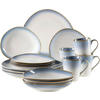 KOMBISERVICE Blau, Weiß La Sinfonia 16-teilig 4 Personen  - Blau/Weiß, Basics, Keramik (39,5/34,8/35,5cm) - Mäser