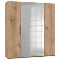 DREHTÜRENSCHRANK in Eichefarben  - Chromfarben/Eichefarben, Modern, Holzwerkstoff (200/216/58cm) - MID.YOU