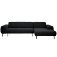 ECKSOFA in Chenille Anthrazit  311/167 cm  - Anthrazit/Schwarz, Design, Textil/Metall (311/167cm) - Xora