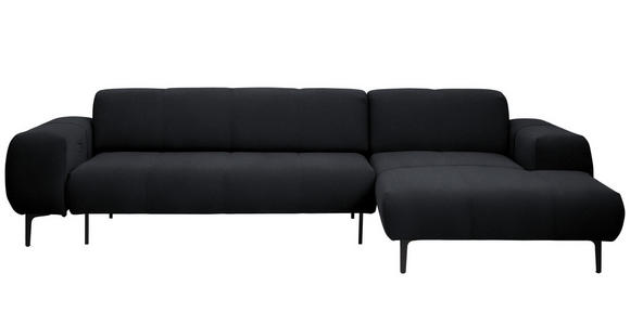 ECKSOFA in Chenille Anthrazit 311/167 cm - Anthrazit/Schwarz, Design, Textil/Metall (311/167cm) - Xora