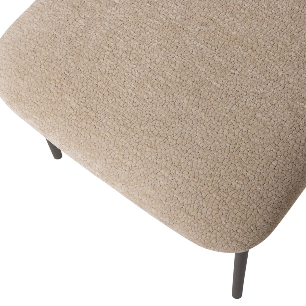 STUHL-SET 2 Stück  in Eisen Chenille  - Schwarz/Naturfarben, MODERN, Textil/Metall (47/79/53cm) - Livetastic