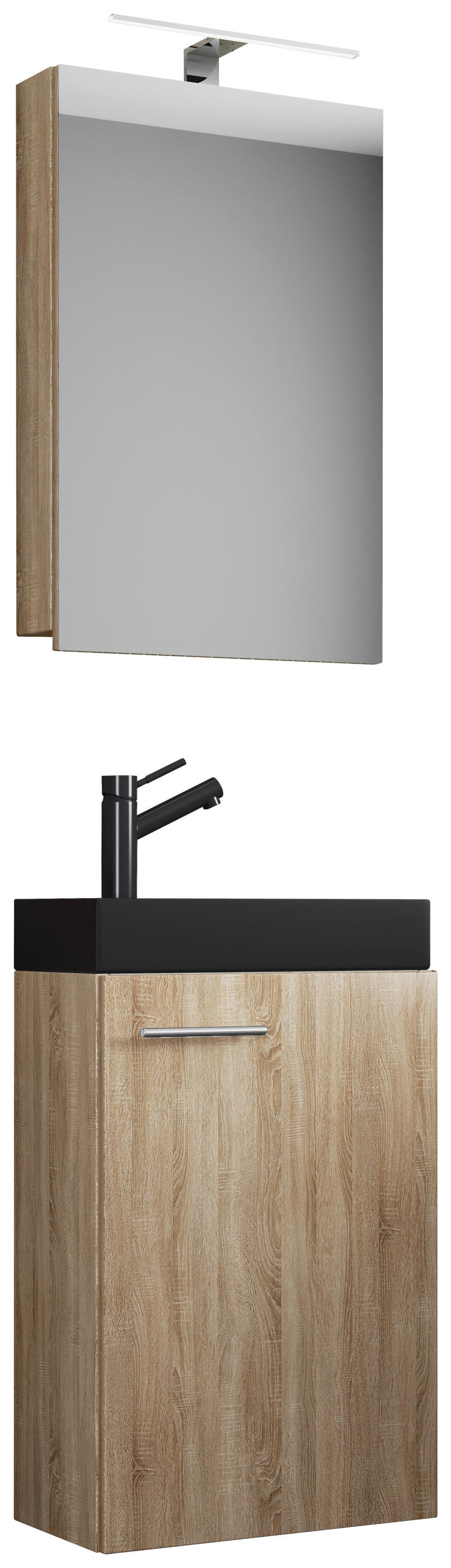 GÄSTEBAD - Silberfarben/Schwarz, Modern, Glas/Keramik (41cm) - MID.YOU