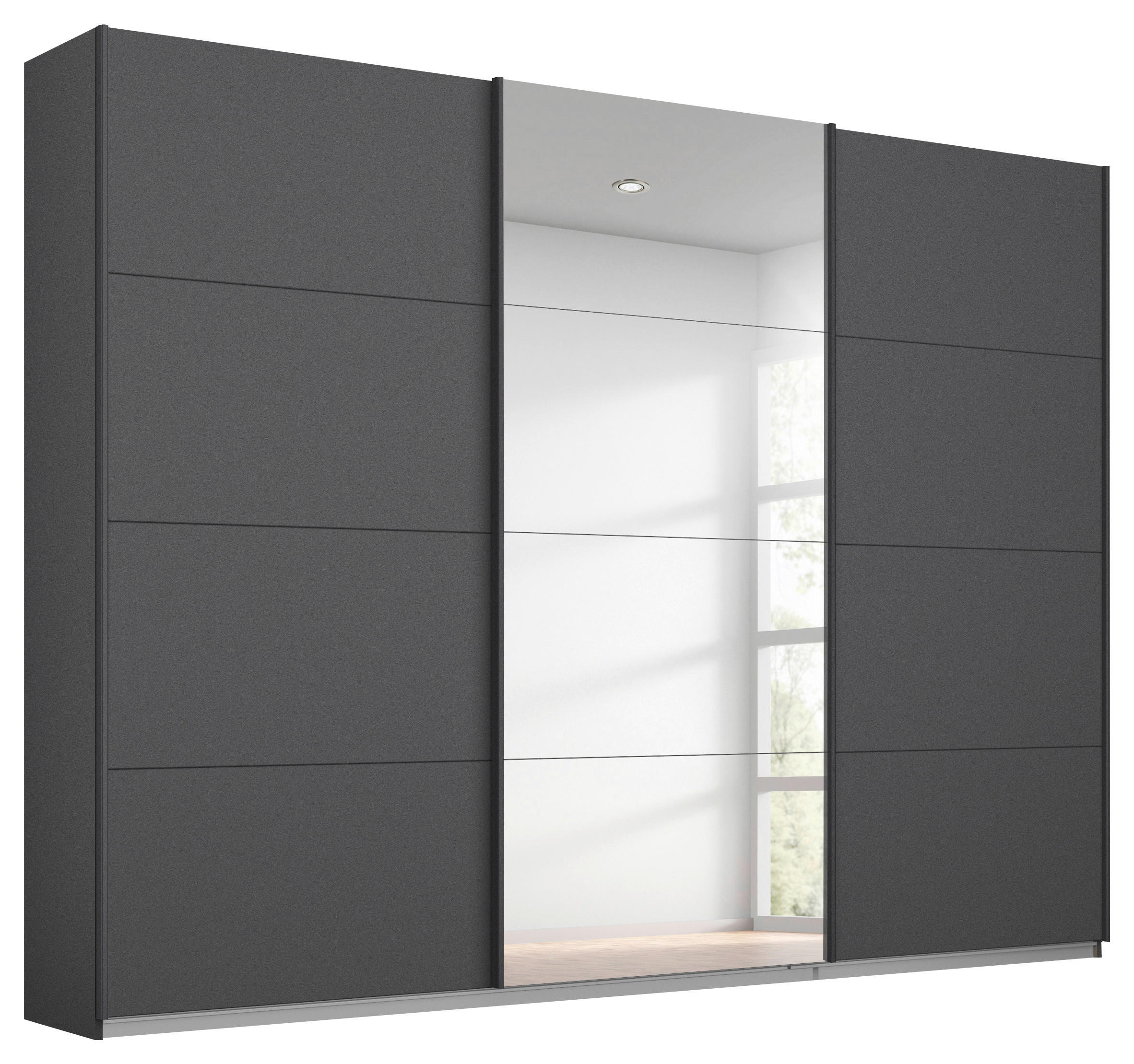 DULAP CU UȘI CULISANTE in gri  - gri, Modern, metal/material pe bază de lemn (203/229/62cm) - Ti'me