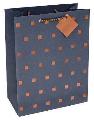 GESCHENKTASCHE  - Dunkelblau, Basics, Papier (26/33,5/13,5cm)