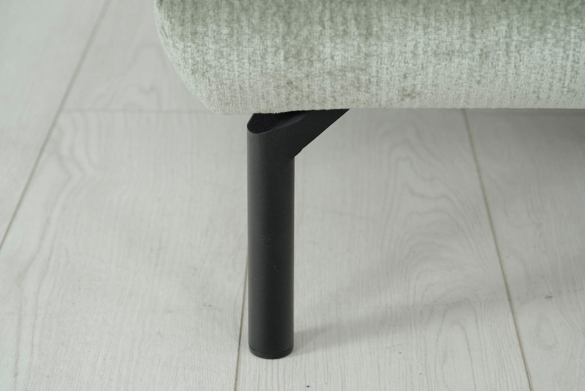 ECKSOFA  in Chenille Mintgrün  307/243 cm  - Schwarz/Mintgrün, Design, Textil/Metall (307/243cm) - Xora