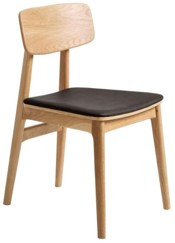 STOL  - svart/ekfärgad, Design, trä/plast (46/82/55cm) - Niels Andersson