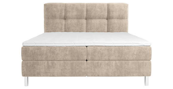 BOXBETT 180/200 cm  in Taupe  - Taupe/Chromfarben, Design, Holz/Holzwerkstoff (180/200cm) - Esposa