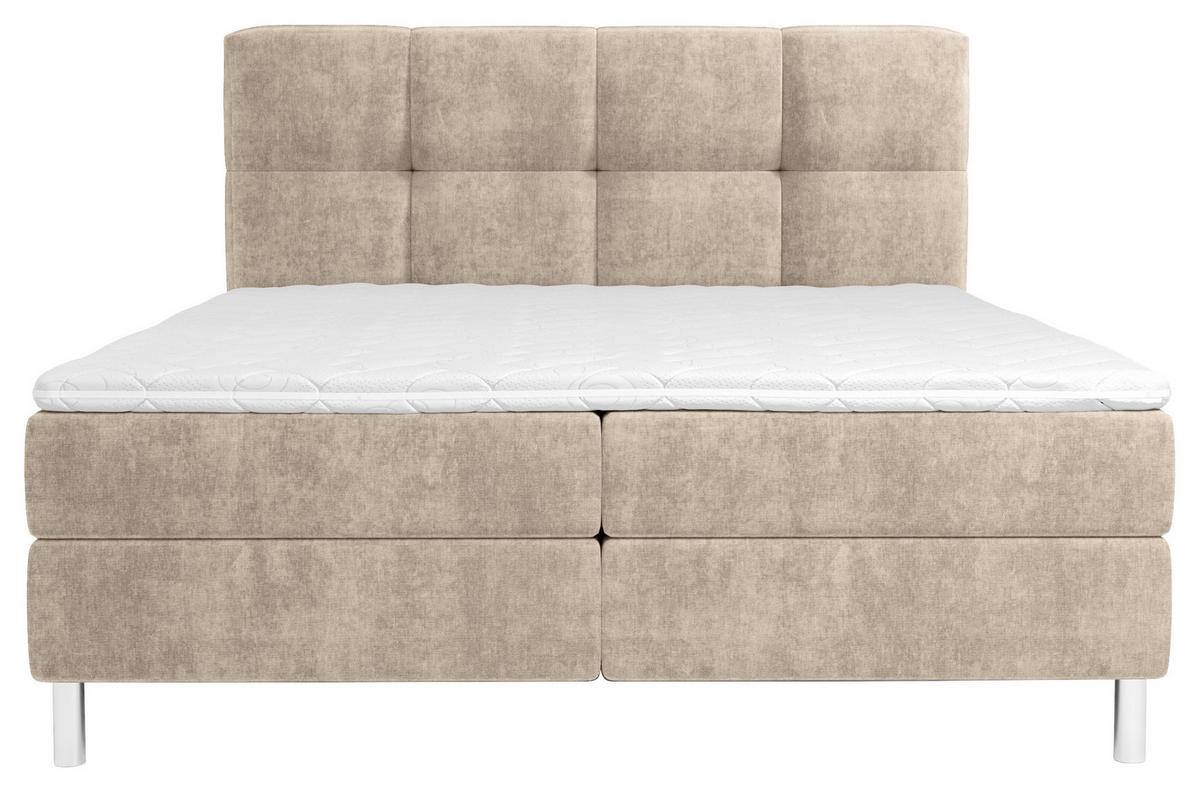 BOXBETT 180/200 cm  in Taupe  - Taupe/Chromfarben, Design, Holz/Holzwerkstoff (180/200cm) - Esposa