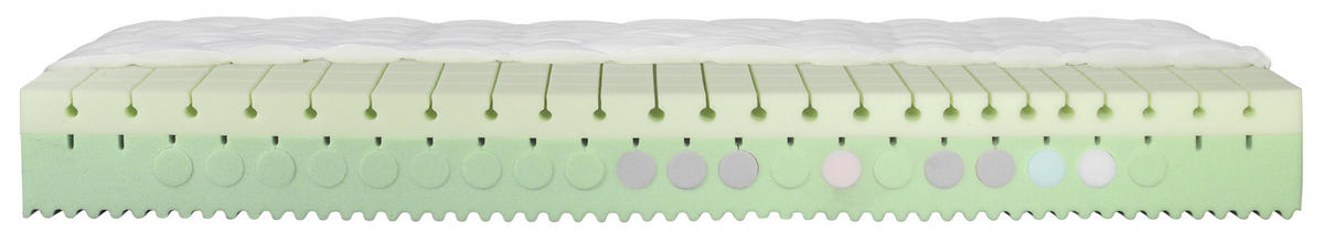 KALTSCHAUMMATRATZE 90/200 cm Höhe ca. 22 cm  - Weiß, Basics, Textil (90/200cm) - Physiosleep
