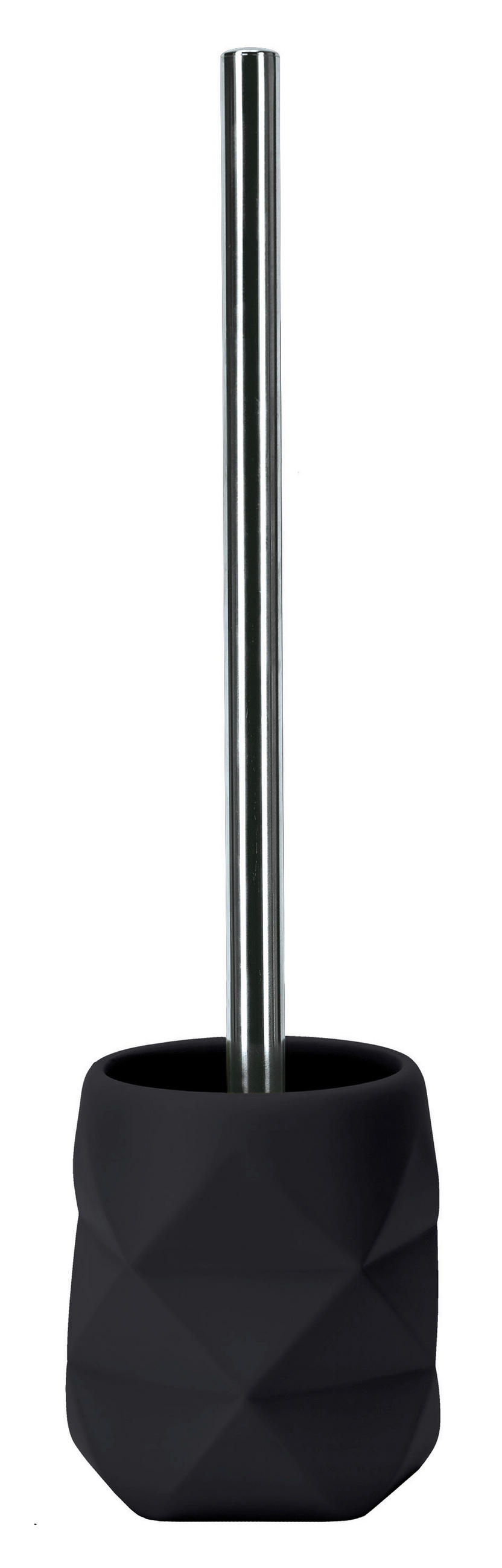 GARNITURA TOALETNE ČETKE  crna  plastika  CRACKLE  - crna/boje aluminija, Konvencionalno, plastika (10,6/39cm) - Kleine Wolke
