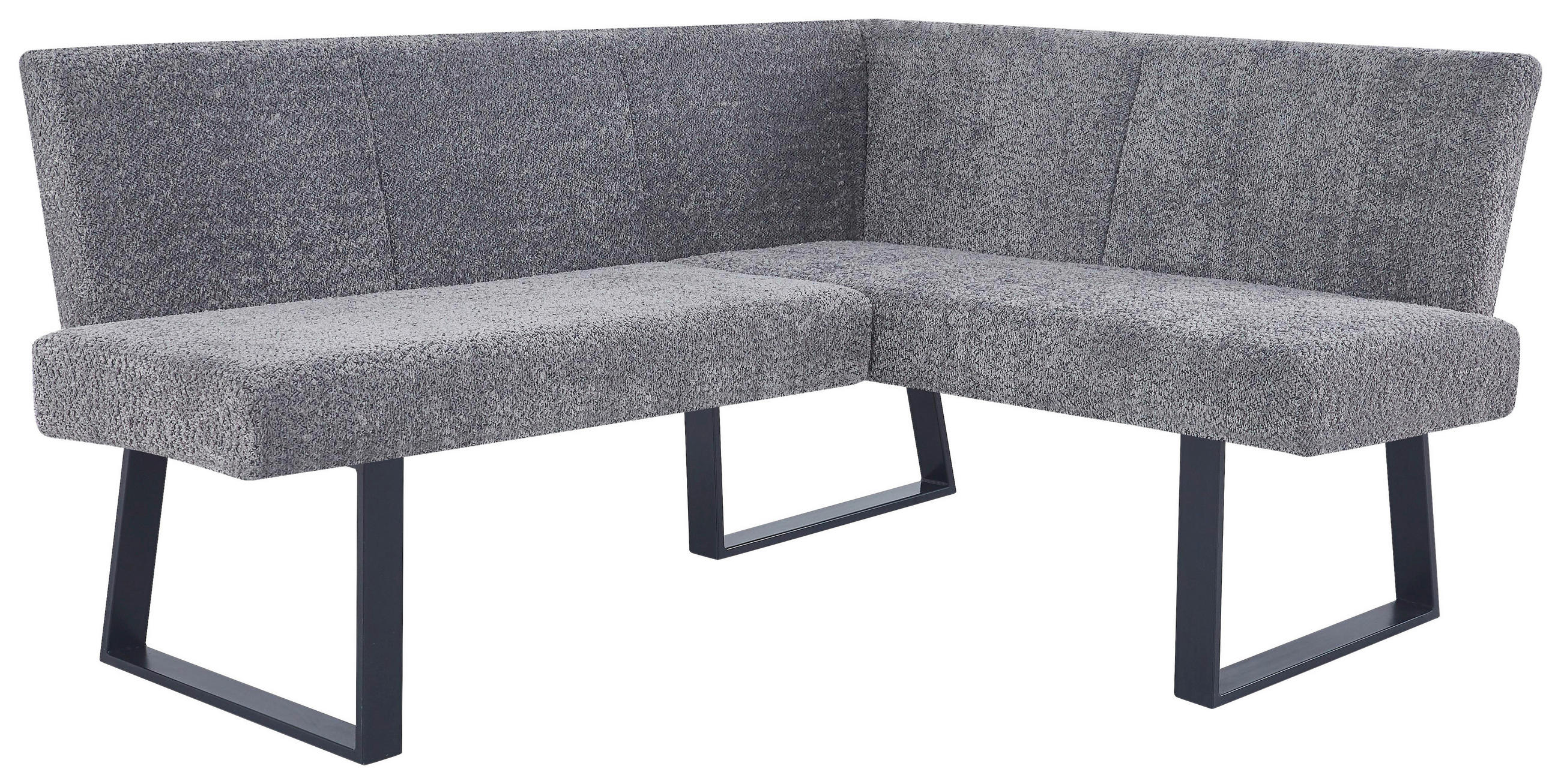 ECKBANK 160/130 cm  in Grau  - Schwarz/Grau, KONVENTIONELL, Textil/Metall (160/130cm) - MID.YOU
