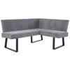 ECKBANK 160/130 cm  in Grau  - Schwarz/Grau, KONVENTIONELL, Textil/Metall (160/130cm) - MID.YOU