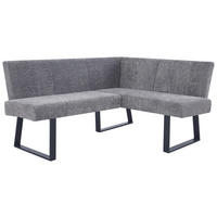 ECKBANK 160/130 cm  in Grau  - Schwarz/Grau, KONVENTIONELL, Textil/Metall (160/130cm) - MID.YOU