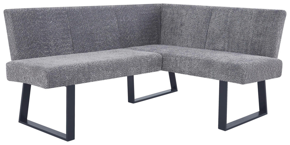 ECKBANK 160/130 cm  in Grau  - Schwarz/Grau, KONVENTIONELL, Textil/Metall (160/130cm) - MID.YOU