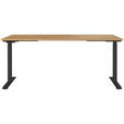 SCHREIBTISCH höhenverstellbar  - Eichefarben/Schwarz, MODERN, Holzwerkstoff/Metall (180/80/72-118cm) - Novel