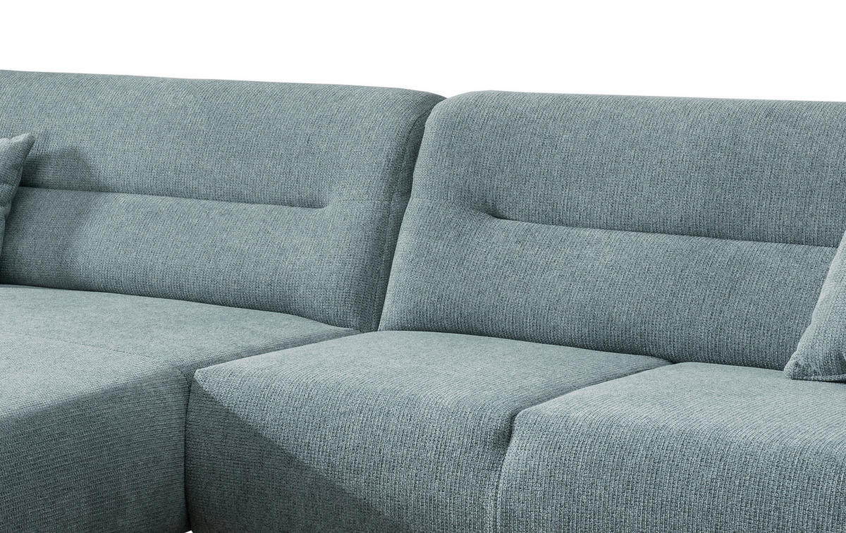 ECKSOFA in Chenille Mintgrün  - Wildeiche/Mintgrün, Modern, Holz/Textil (166/290cm) - MID.YOU