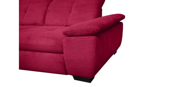 ECKSOFA in Cord Rot 242/313 cm - Rot/Schwarz, Design, Textil/Metall (242/313cm) - Xora
