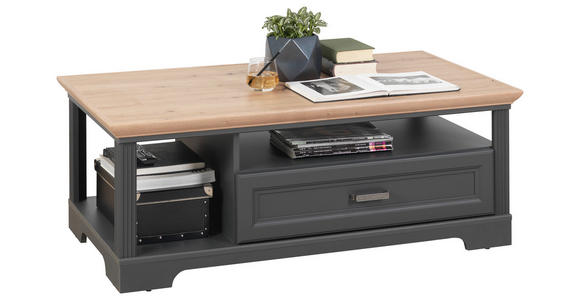 COUCHTISCH 120/67/45 cm rechteckig Graphitfarben, Eiche Artisan  - Graphitfarben/Eiche Artisan, ROMANTIK / LANDHAUS, Holzwerkstoff/Metall (120/67/45cm) - Hom`in