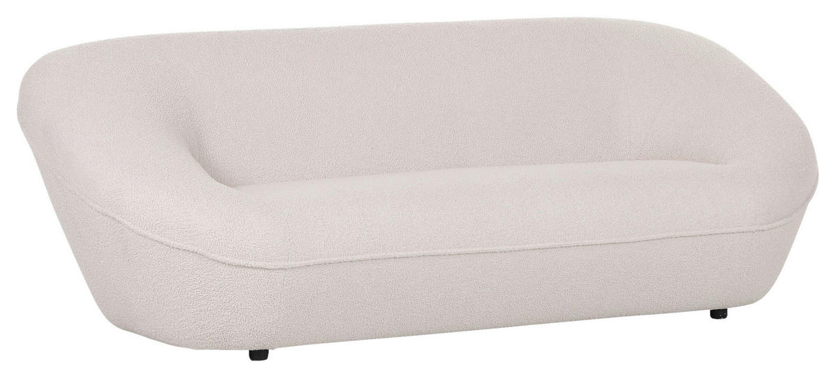 2-SITZER-SOFA Flachgewebe Weiß  - Schwarz/Weiß, KONVENTIONELL, Kunststoff/Textil (223/79/94cm) - Carryhome