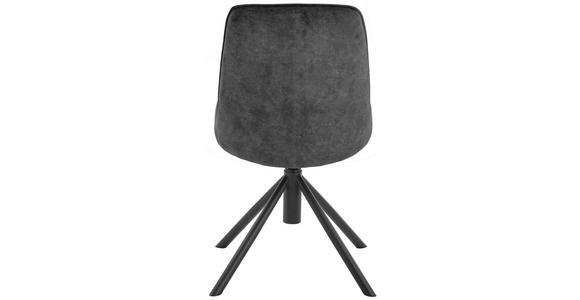 STUHL in Eisen Flachgewebe Metall, Textil - Anthrazit/Schwarz, Design, Textil/Metall (49/88/64cm) - Novel