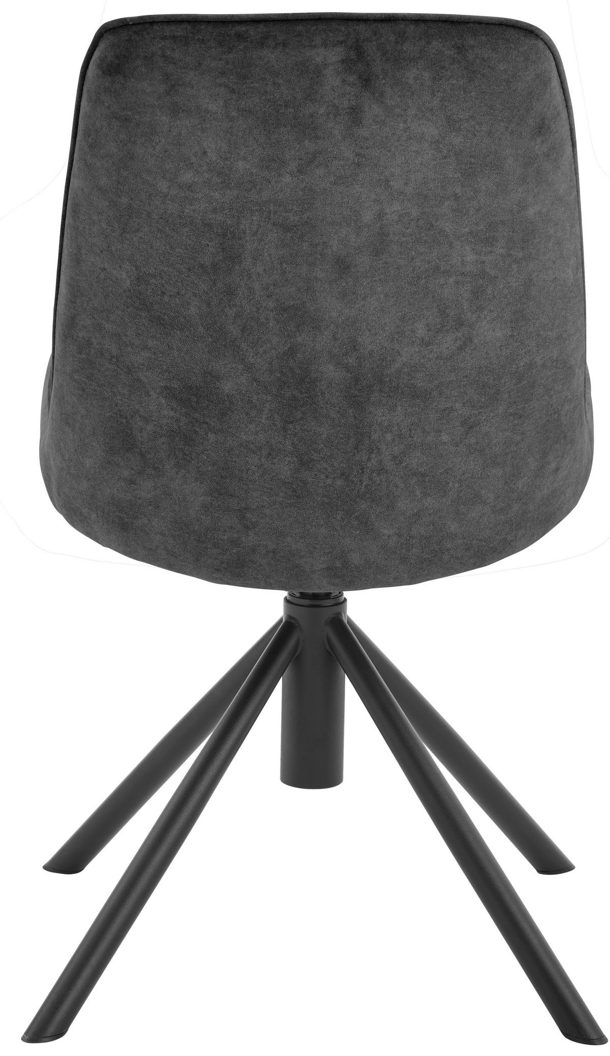 STUHL  in Eisen Flachgewebe Metall, Textil  - Anthrazit/Schwarz, Design, Textil/Metall (49/88/64cm) - Novel