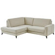 ECKSOFA Beige Chenille  - Beige/Schwarz, Design, Textil/Metall (182/239cm) - Valnatura