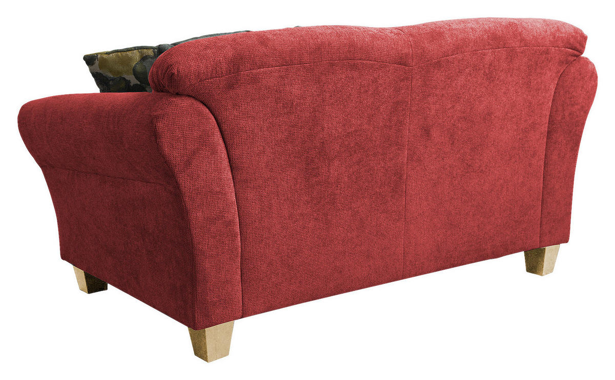 2-SITZER-SOFA in Flachgewebe Rot  - Rot/Naturfarben, Konventionell, Holz/Textil (163/84/89cm) - Sit & More