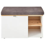 GARDEROBENBANK Bari  in 78/50/38 cm  - Silberfarben/Hellgrau, Design, Holzwerkstoff/Kunststoff (78/50/38cm) - Xora